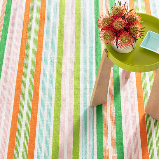 Wavy Stripe Spring Woven Cotton Rug*