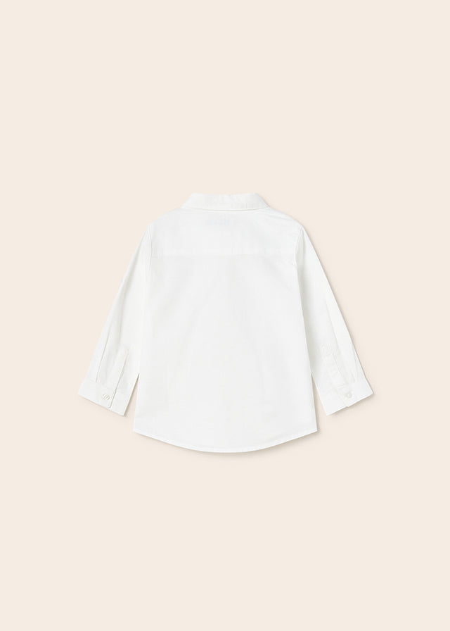Mayoral Baby Boy Long Sleeve Linen Shirt  117  Blanco *