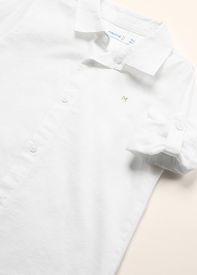 Mayoral Baby Boy Long Sleeve Linen Shirt  117  Blanco *