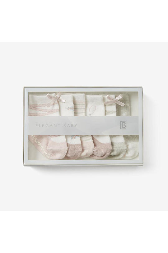 Elegant Baby Pink Mary Jane Non Slip Socks 6PK    78239