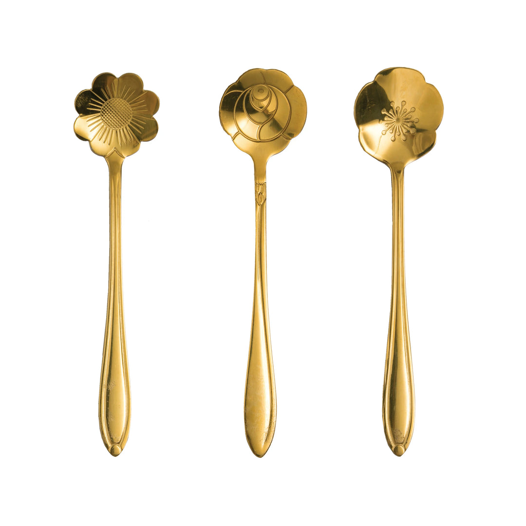 Creative Coop Flower Shaped Spoon Set/3 DF2771