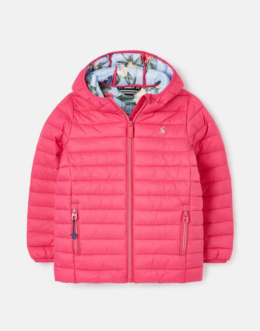 Joules Girls Packable Jacket 218848 Bright Pink Crocus Ivy