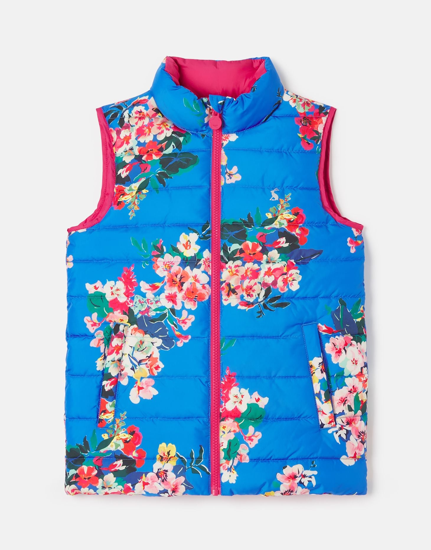 Joules Girls Reversible Vest   218486   Blue Floral *