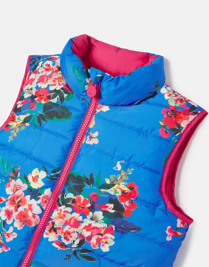 Joules Girls Reversible Vest   218486   Blue Floral *