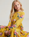 Joules Girls Tiered Dress  217403  Yellow Floral