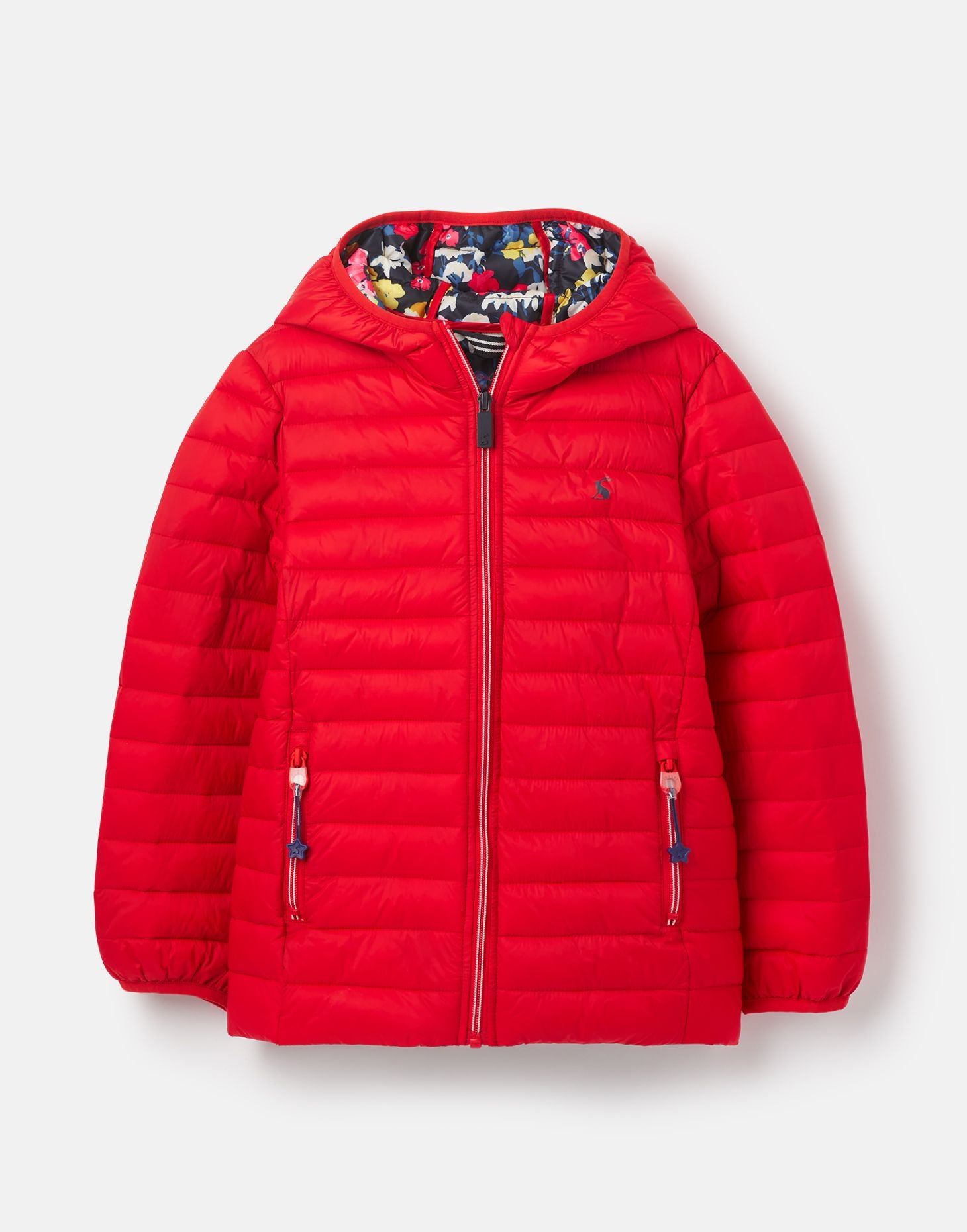 Joules Girls Packable Jacket with Hood  215165 Kinnaird Red