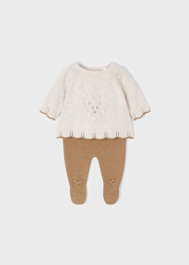 Mayoral Baby Girl Knit 2 Pce. Sweater Set  2501-10  Caramel Vi