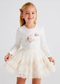Mayoral Girls Tulle Embroidered Skirt  3904-29  Lino