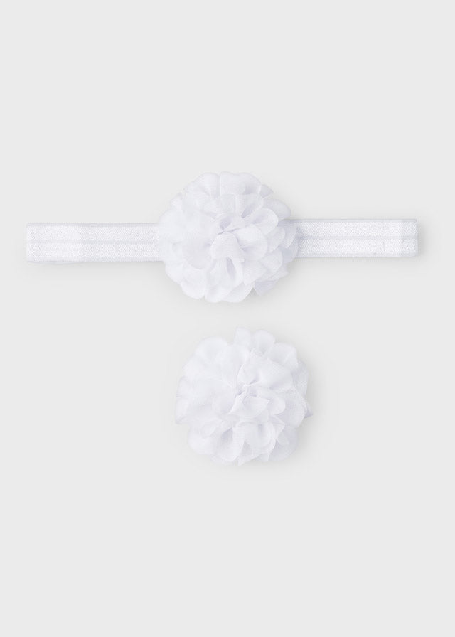Mayoral Baby Girl Headband and Clip Set  9500-62  Blanco *