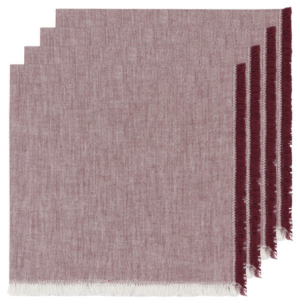 Danica Chambray Napkin Set/4  - Wine 1758619*