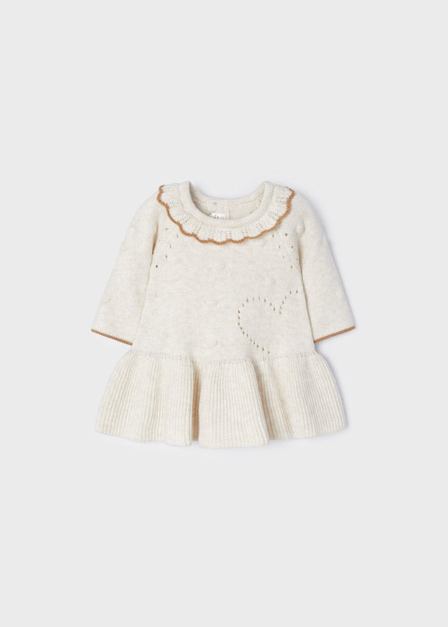Mayoral Baby Girl Knit Dress  2802-24  Milk Vig
