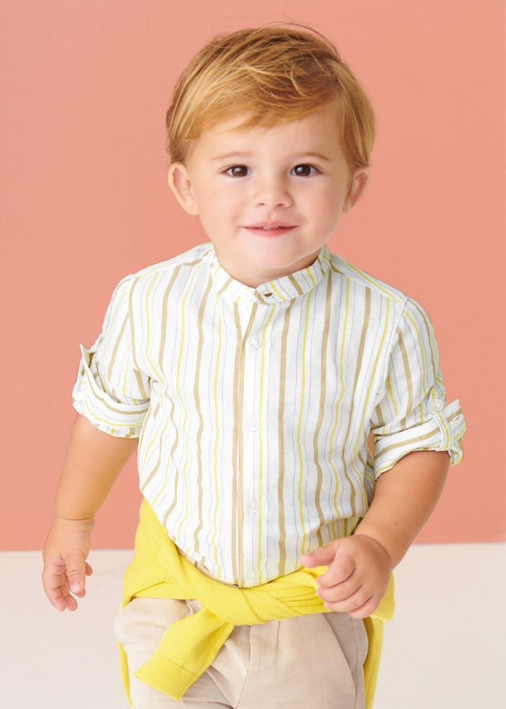 Mayoral Baby Boy Long Sleeve Linen Shirt  1114-74  Rayas
