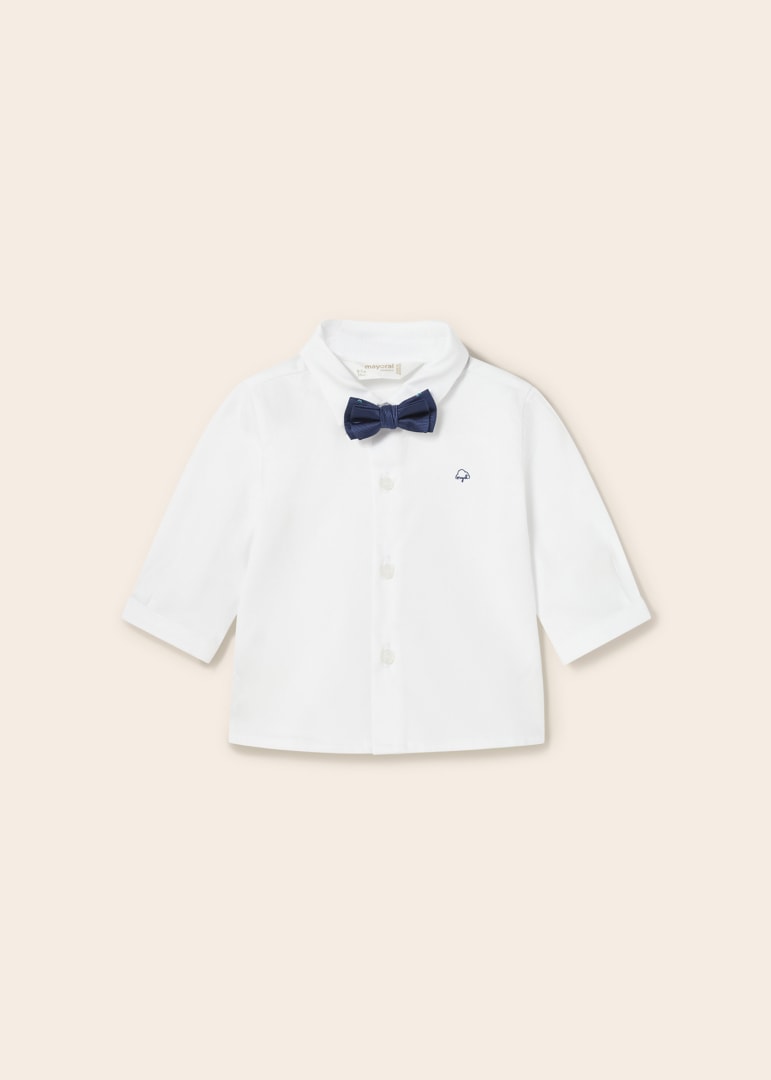 Mayoral Baby Boy Dress Shirt With Bow Tie  1190-66  Blanco **