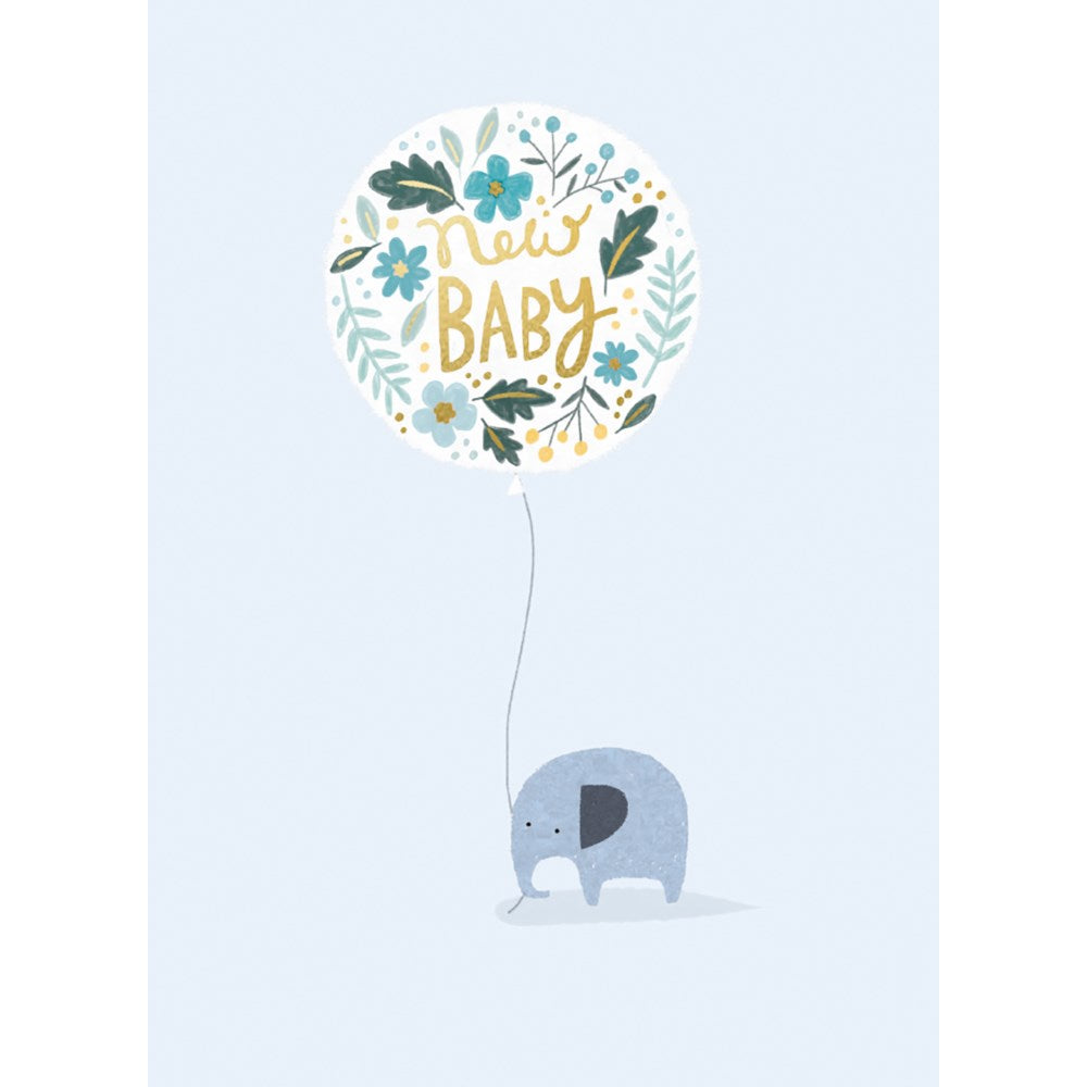 *Paper E Clips - Blue Baby Elephant With Balloon