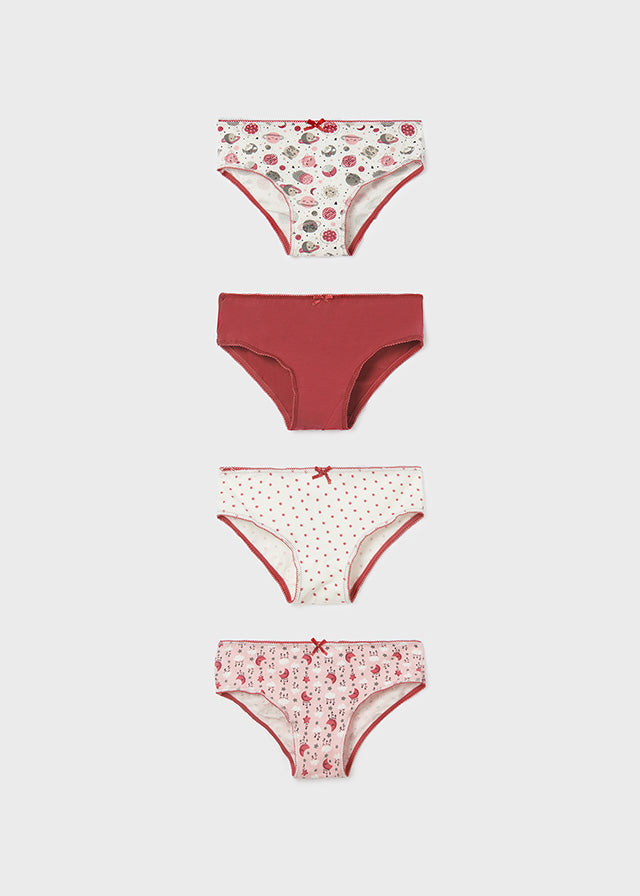 Mayoral Girls Underwear Set of 4  10307-83  Frambuesa