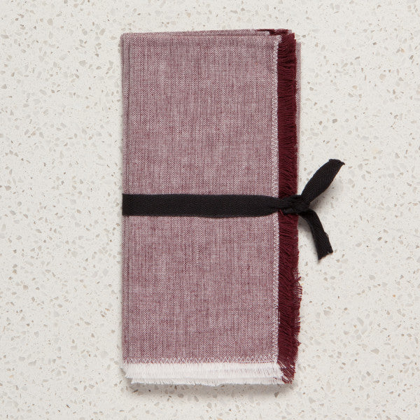 Danica Chambray Napkin Set/4  - Wine 1758619*