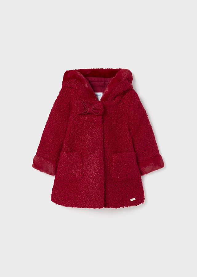 Mayoral Baby Girl Shearling Coat   2435-55  Rojo