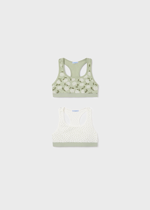 Mayoral Girls Training Bra Set of 2   10300-77  Aloe