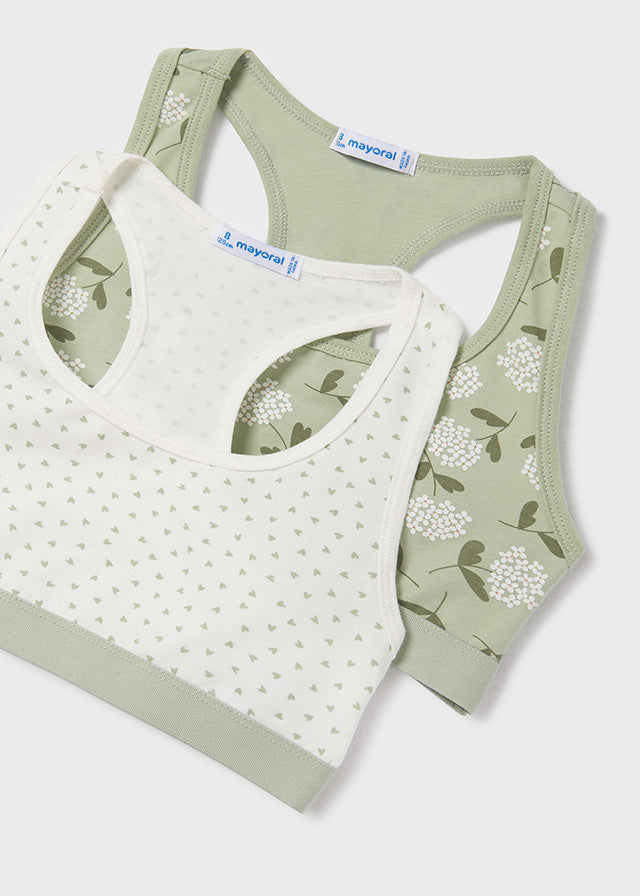 Mayoral Girls Training Bra Set of 2   10300-77  Aloe
