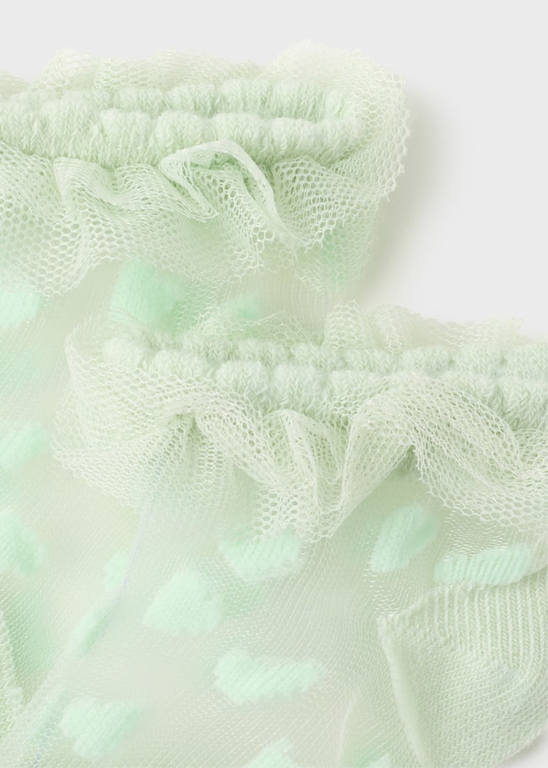 Mayoral Baby Girl Frilly Mesh Socks  9594-18 Aqua**