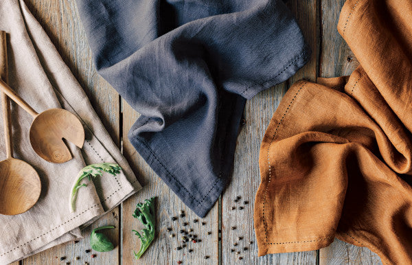 Danica Heirloom Hemstitch Linen Towel - Charcoal*