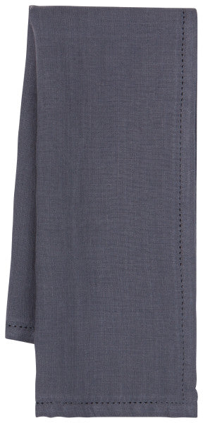 Danica Heirloom Hemstitch Linen Towel - Charcoal*